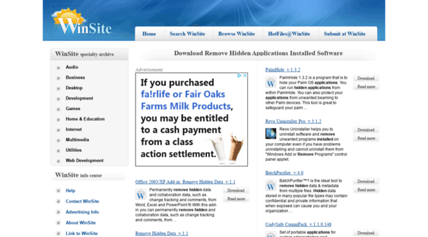 remove-hidden-applications-installed.winsite.com