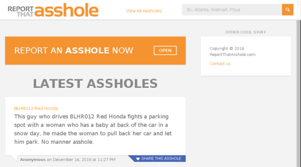 reportthatasshole.com