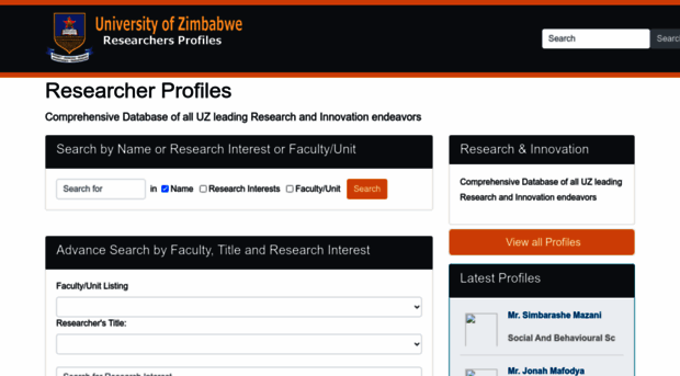 researchers.uz.ac.zw