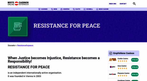 resistanceforpeace.org