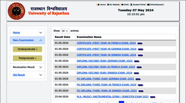 result.uniraj.ac.in