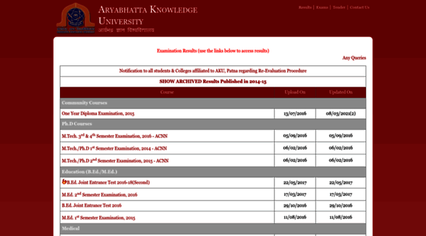 results.akubihar.ac.in