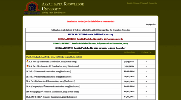 results.akuexam.net