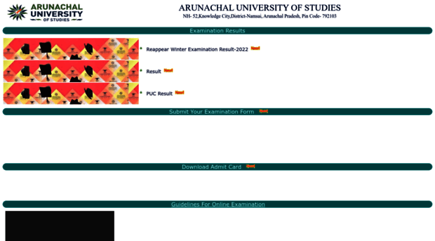 results.arunachaluniversity.ac.in