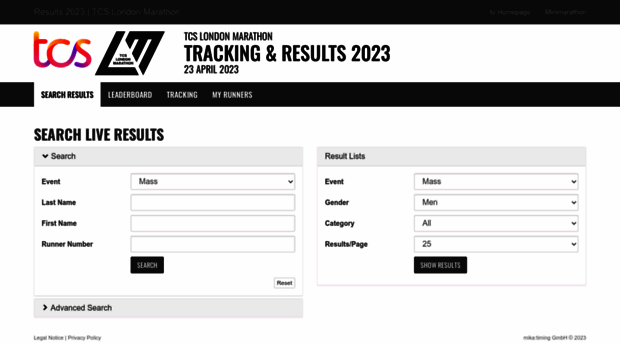 results.tcslondonmarathon.com