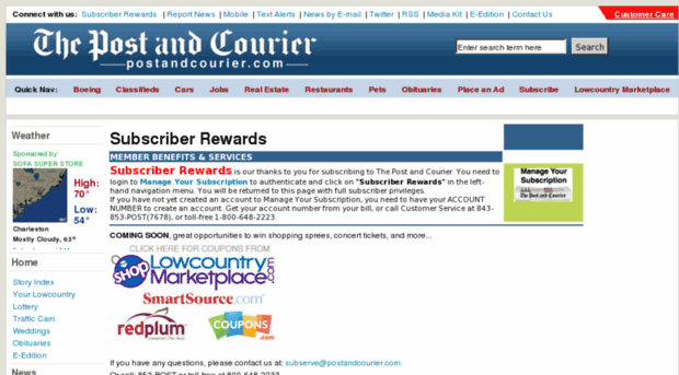 rewards.postandcourier.com