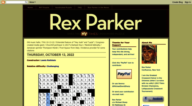 ny times crossword blog rex parker