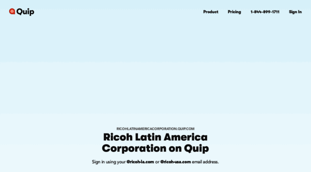 ricohlatinamericacorporation.quip.com