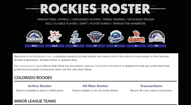 rockiesroster.com