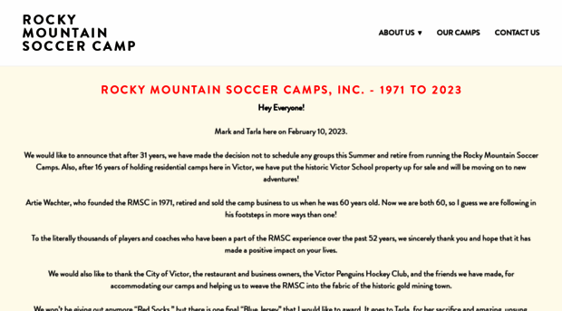 rockymountainsoccercamp.com