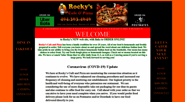 rockyscafeandpizza.com