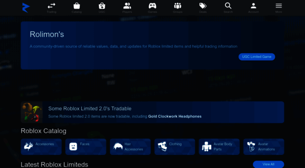 Rolimon's  Roblox Trading Fansite