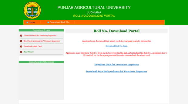 rollno.pau-apms.in