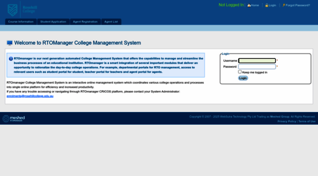 rosehillcollege.rtomanager.com.au