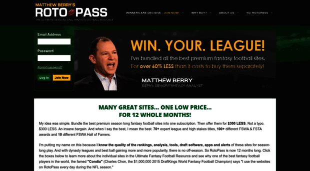 RotoPass  The Ultimate Fantasy Football Resource by Matthew Berry