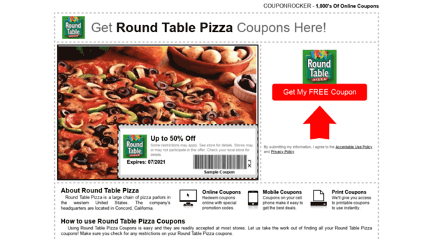 roundtablepizza.couponrocker.com