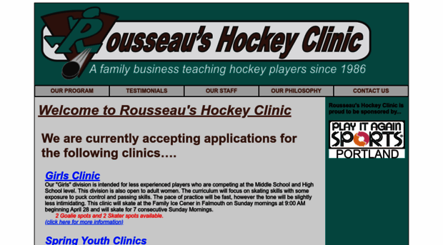 rousseaushockeyclinic.com