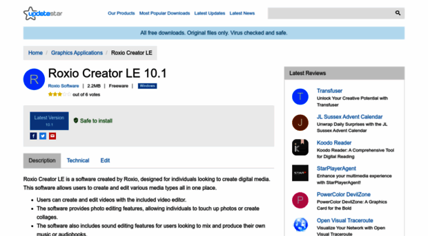 roxio-creator-le.updatestar.com