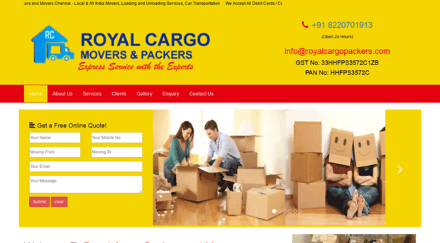 royalcargopackers.com