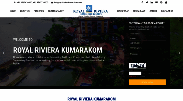 royalrivierakumarakom.com