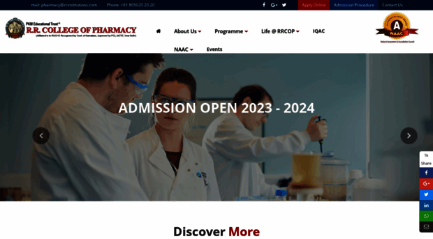 rrcollegeofpharmacy.com