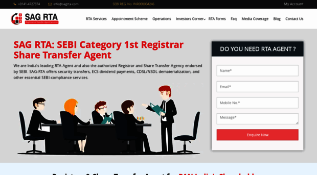 rta.saginfotech.com - SAG RTA: SEBI Category 1st Reg... - RTA SAG Infotech