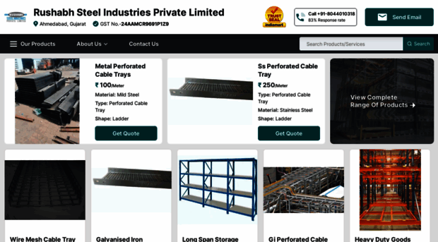 rushabhcabletray.com