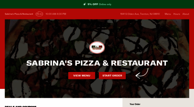 sabrinaspizzarestaurant.com