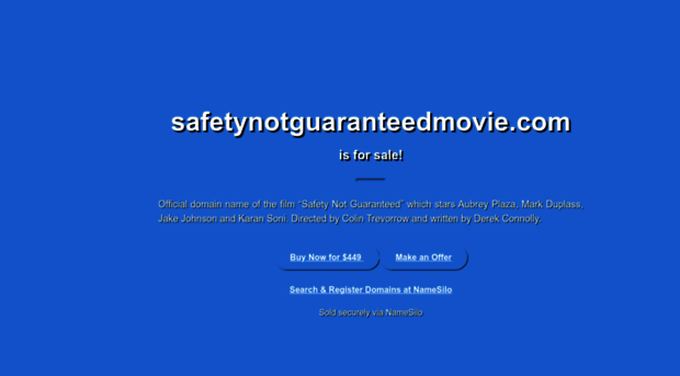 safetynotguaranteedmovie.com