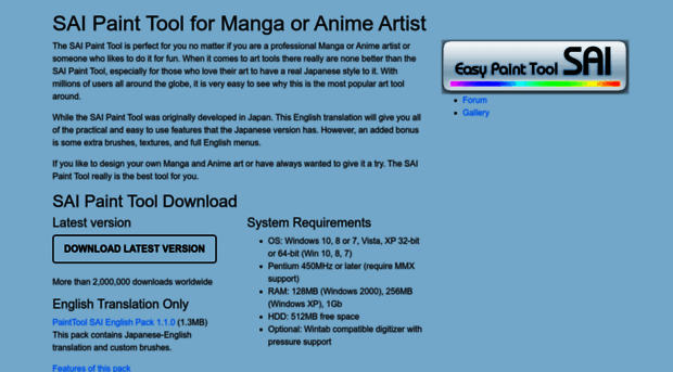 easy paint tool sai english pack