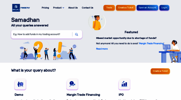 samadhan.bajajfinservsecurities.in