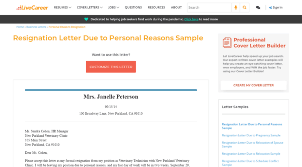 sampleresignationletter.org