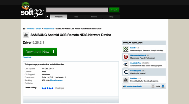 samsung-android-usb-remote-ndis-network-device-driver.soft32.com