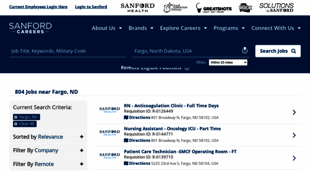 sanfordhealth-fargo.jobs