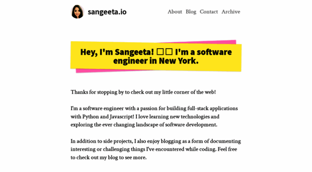 sangeeta.io