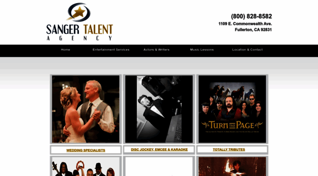 sangertalentagency.com