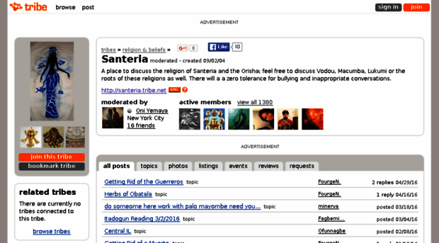 santeria.tribe.net