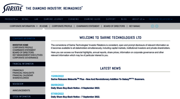 sarine.listedcompany.com