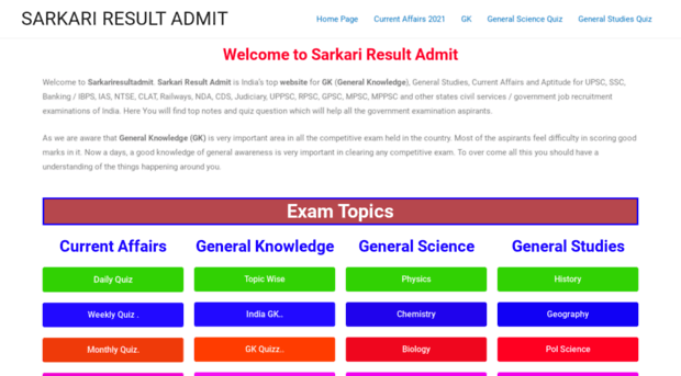 sarkariresultadmit.in