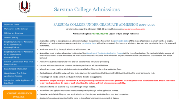 sarsunacollegeadmission.com