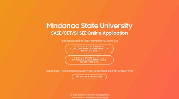 sase.msu.edu.ph - MSU SASE/CET/SHSEE Online Appl... - SASE MSU Edu