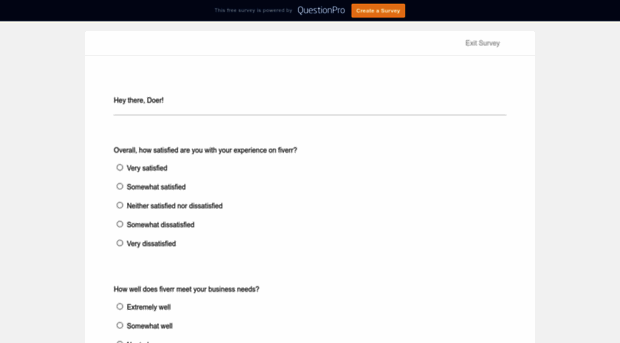 satisfaction-survey-fiverr.questionpro.com