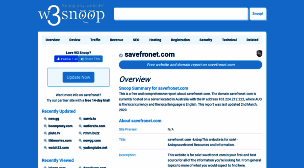 savefronet.com.w3snoop.com