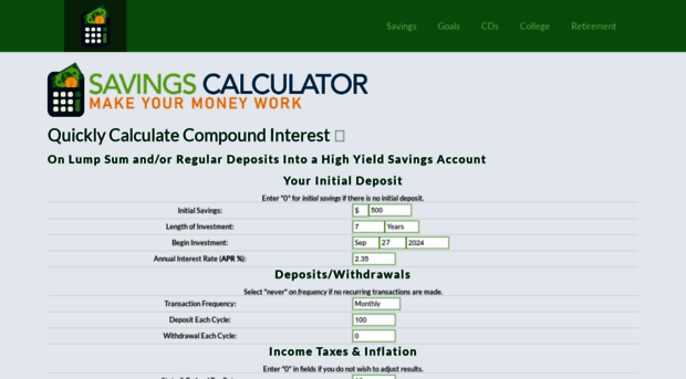 savingscalculator.org