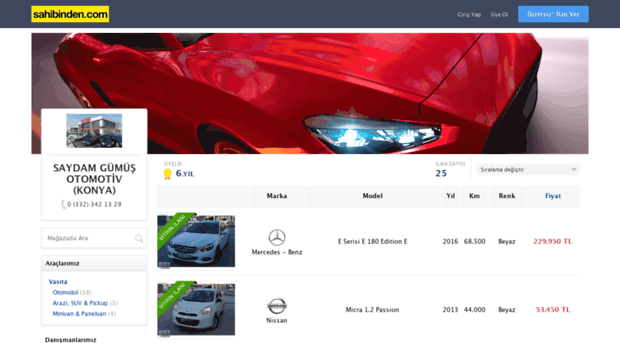 saydamgumusotomotiv.sahibinden.com