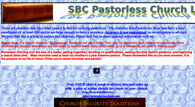 sbcpastorlesschurches.org