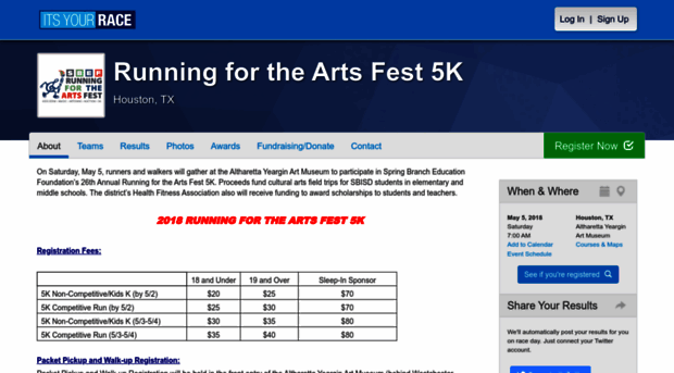 sbefrunningforthearts.itsyourrace.com