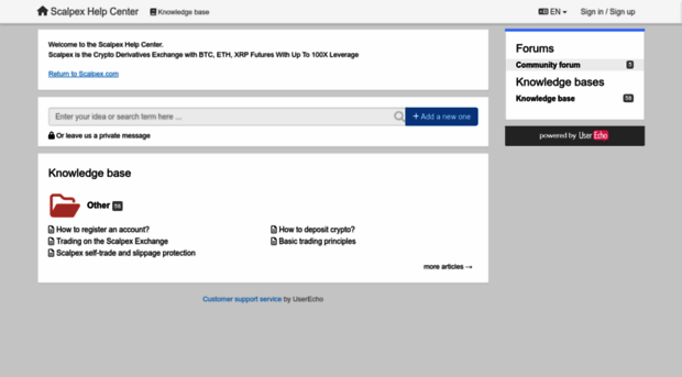 scalpex.userecho.com