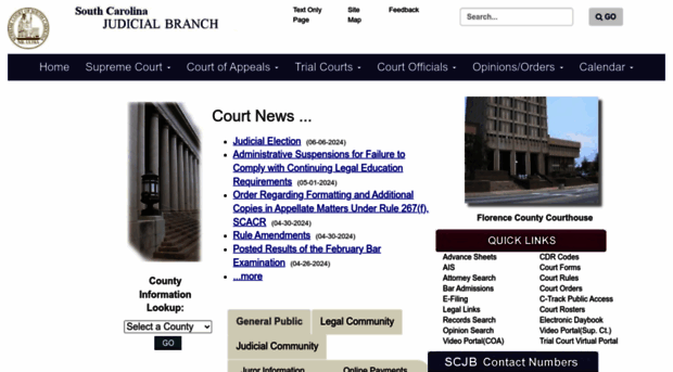 sccourts org SC Judicial Branch SC Courts