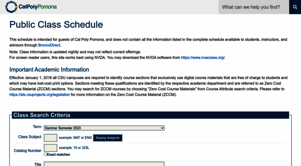 schedule.cpp.edu